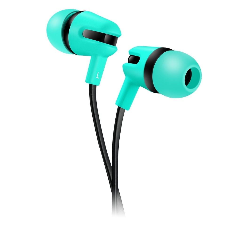 CANYON CNS-CEP4G Wired Multimedia Headset – In-Ear, Stereo Sound, Mic, 3.5mm Jack – Green, green earbuds, black cable