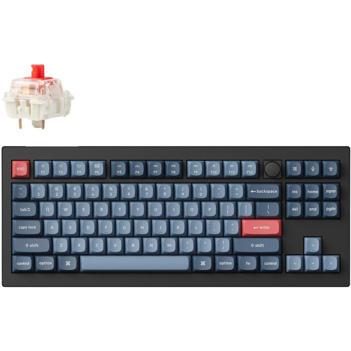 Keychron V3 Max QMK/VIA 80% Wireless Custom Mechanical Keyboard (Red Switch) – Carbon Black
