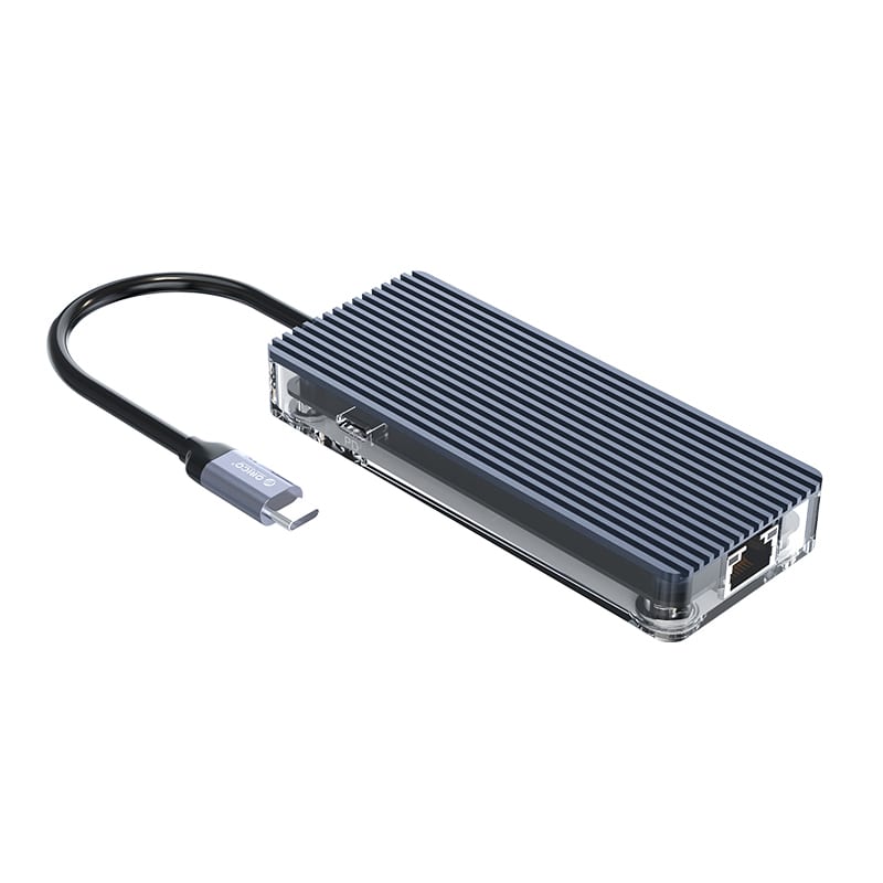 ORICO 6 PORT TYPE-C TRANSPARENT HUB - GR