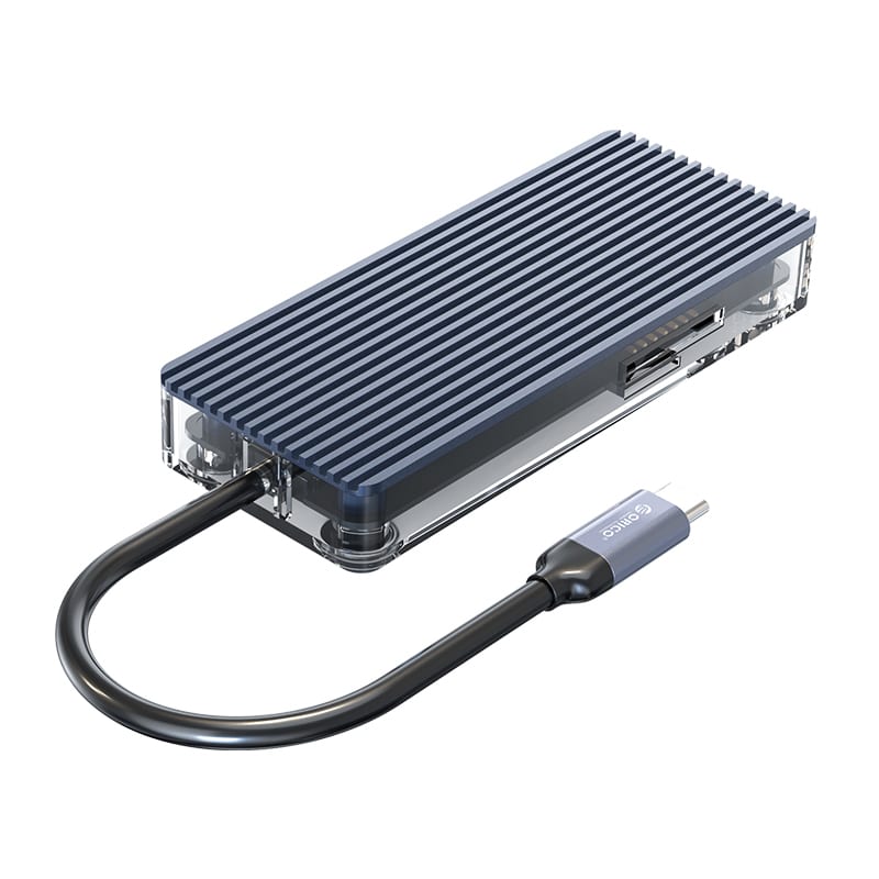 ORICO 6 PORT TYPE-C TRANSPARENT HUB - GR