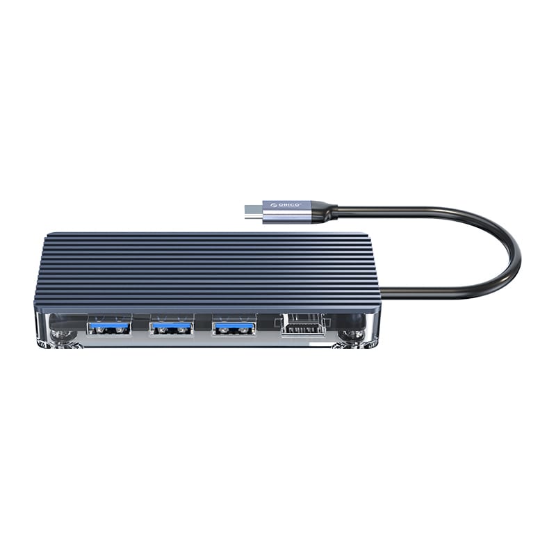 ORICO 8 PORT TYPE-C TRANSPARENT HUB - GR
