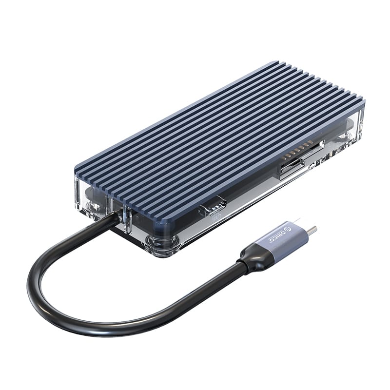 ORICO 8 PORT TYPE-C TRANSPARENT HUB - GR