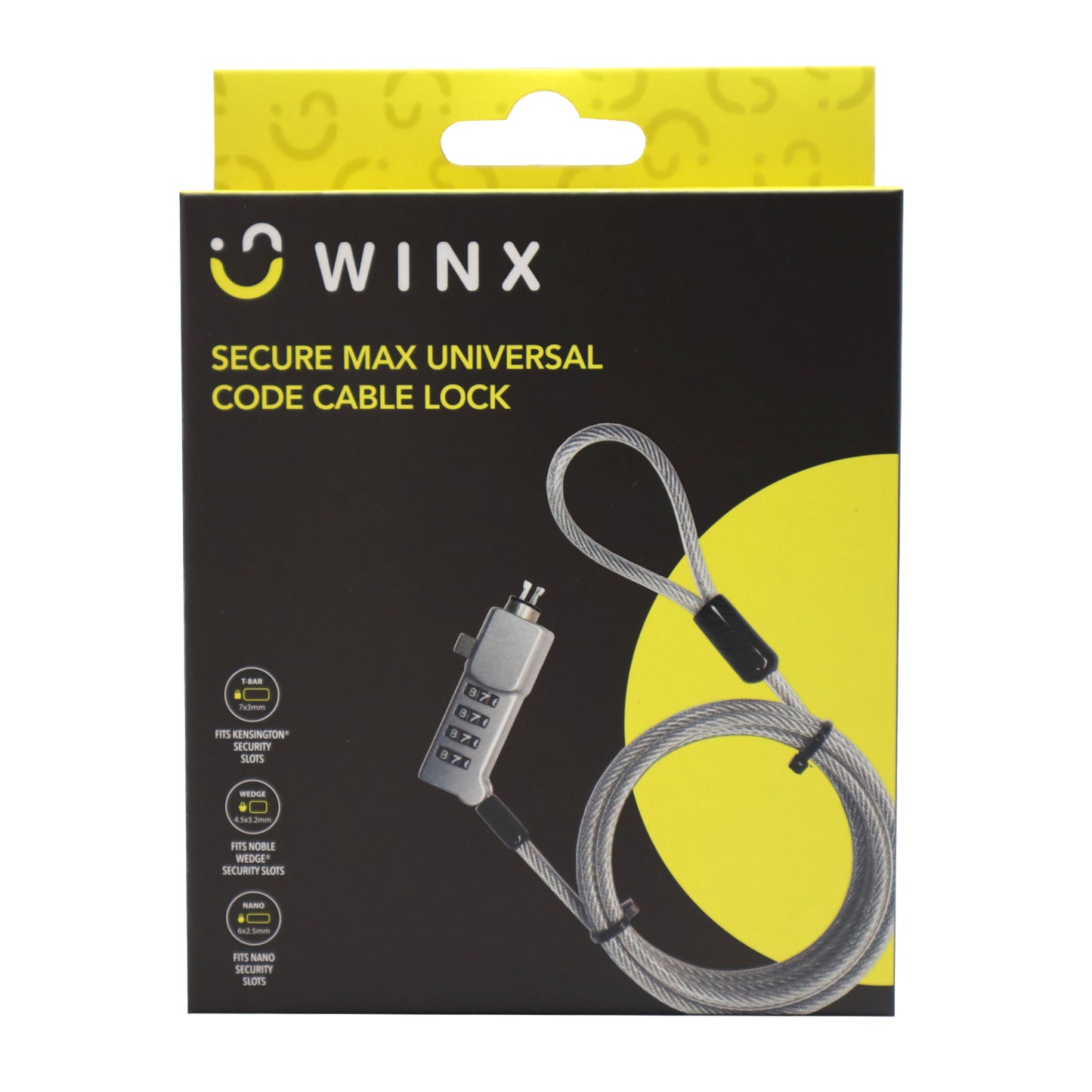 WINX Secure Max Universal Code Cable Lock – Anti-Theft Protection for Laptops ensures your devices stay secure on the go.