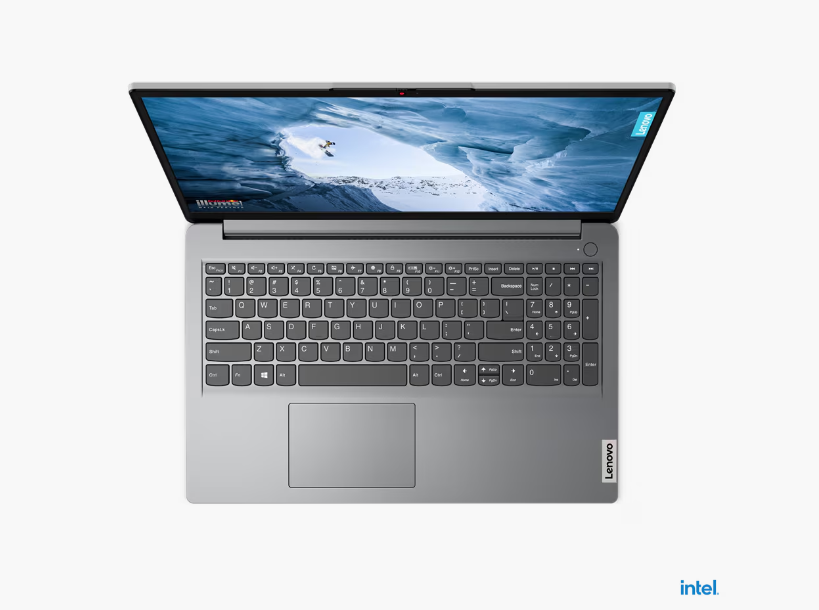 Lenovo IdeaPad 1 15.6" Core-i3 8GB 512GB Win 11 Home Notebook showcasing sleek design and HD display for work and entertainment.