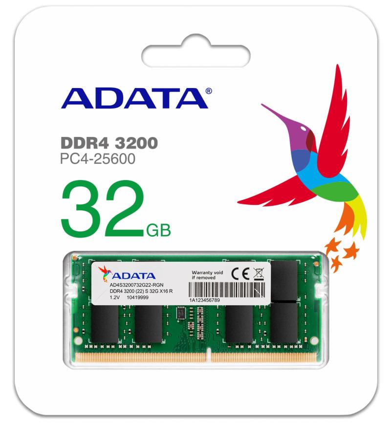 Upgrade your laptop with ADATA 32GB DDR4 3200MHz SODIMM RAM for high-speed performance and enhanced multitasking.