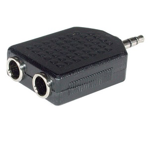 STEREO MALE TO 2X STEREO FEMALE ADAPTOR