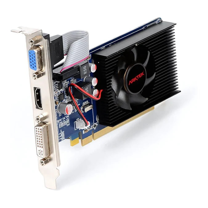 Arktek AMD Radeon R5 230 2GB DDR3 Graphics Card – VGA, DVI, HDMI support enhances everyday desktop performance.