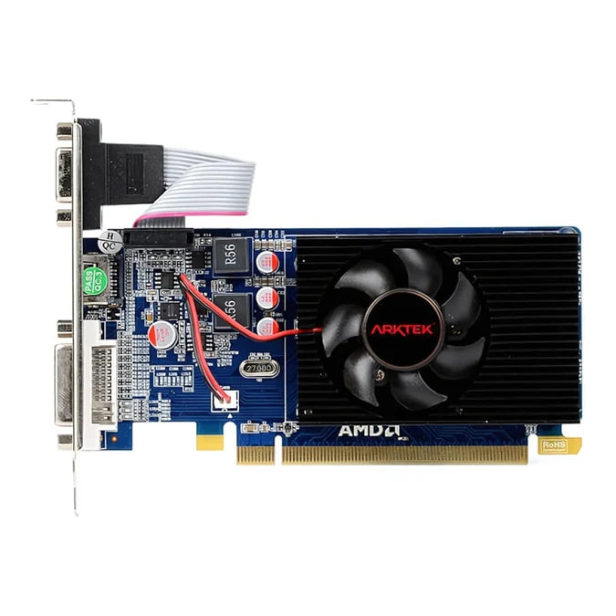 Arktek AMD Radeon R5 230 2GB DDR3 Graphics Card – VGA, DVI, HDMI support for everyday use in desktop setups.