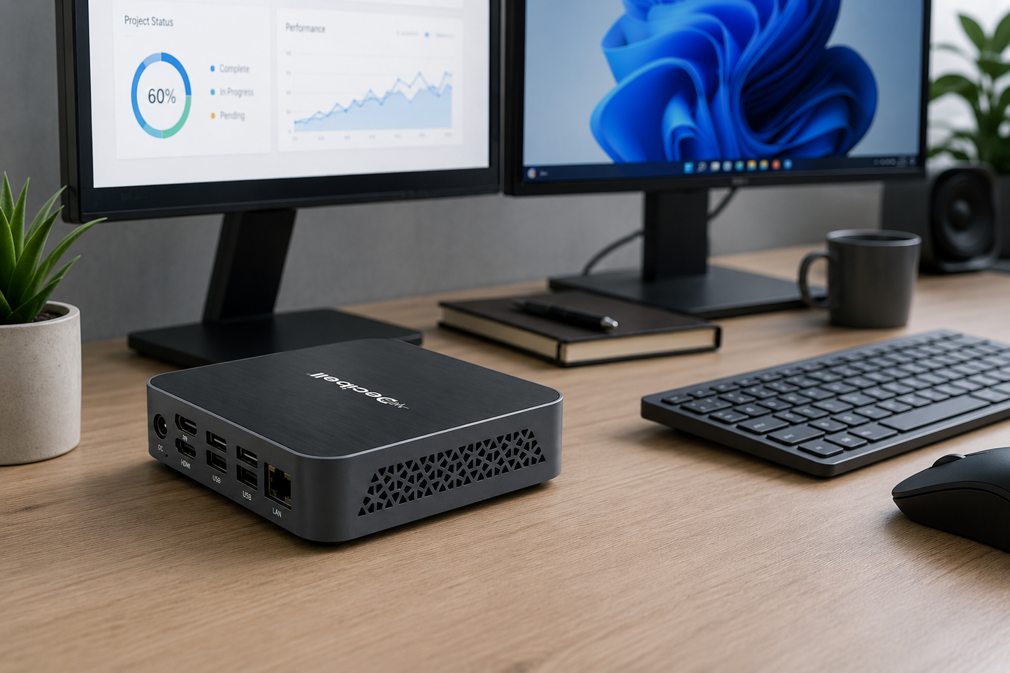 Decibell AM02 Mini PC Ryzen 5 5500U 8GB 256GB Windows 11 Pro