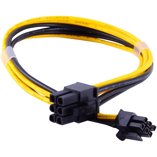 Microworld 6Pin Male to Male 30cm Cable - Computer Power Supply Component