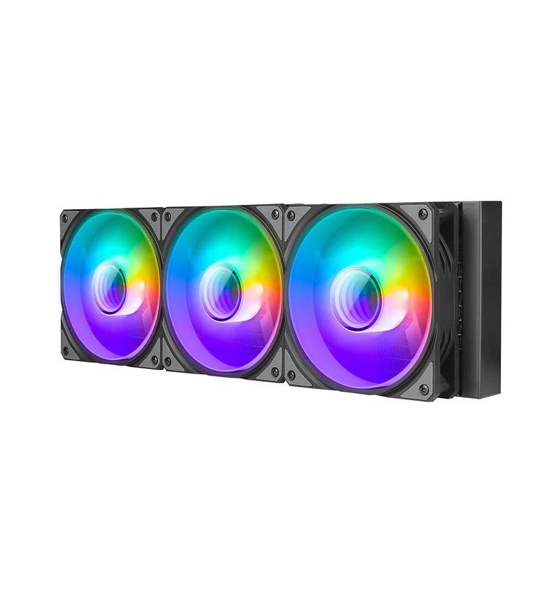 Sleek AZZA GALEFORCE 360 ARGB – 360 mm Liquid CPU Cooler with Infinity Mirror & vibrant Vortex Fans for optimal cooling.