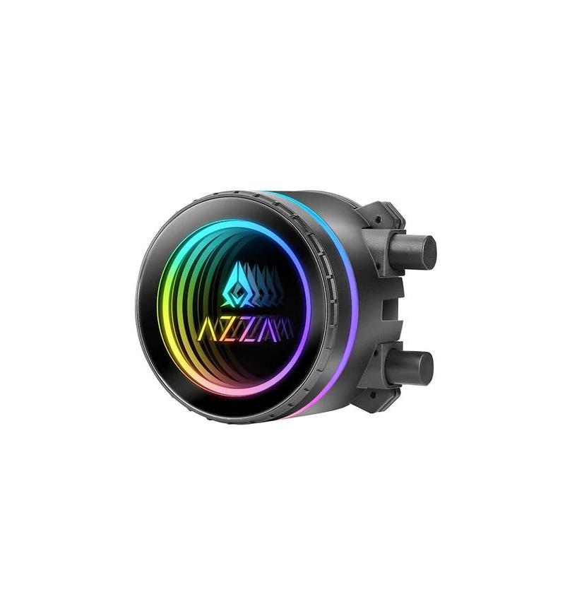 Stylish AZZA GALEFORCE 360 ARGB – 360 mm Liquid CPU Cooler with Infinity Mirror, perfect for high-performance systems.