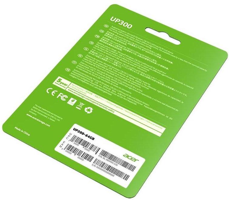Acer UP300 / UM310 64 GB USB 3.2 Gen 1 Flash Drive – 120 MB/s Read, Plug & Play, sleek design, ideal for storage.
