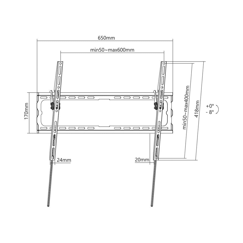Brateck 37 - 80" Low-Profile Tilt TV Wall Mount Bracket