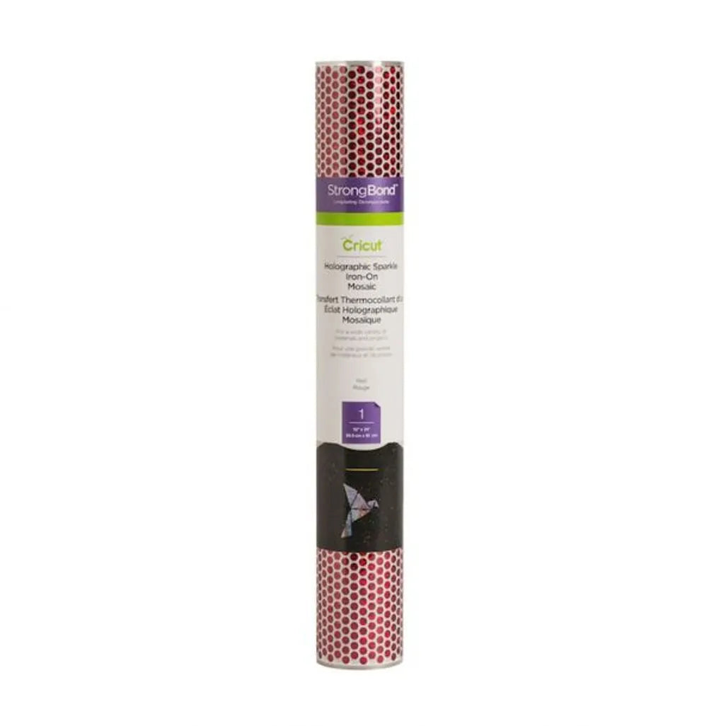 2006982 - Cricut Holographic Sparkle Iron-On 30x60cm (Mosaic Circles Red)