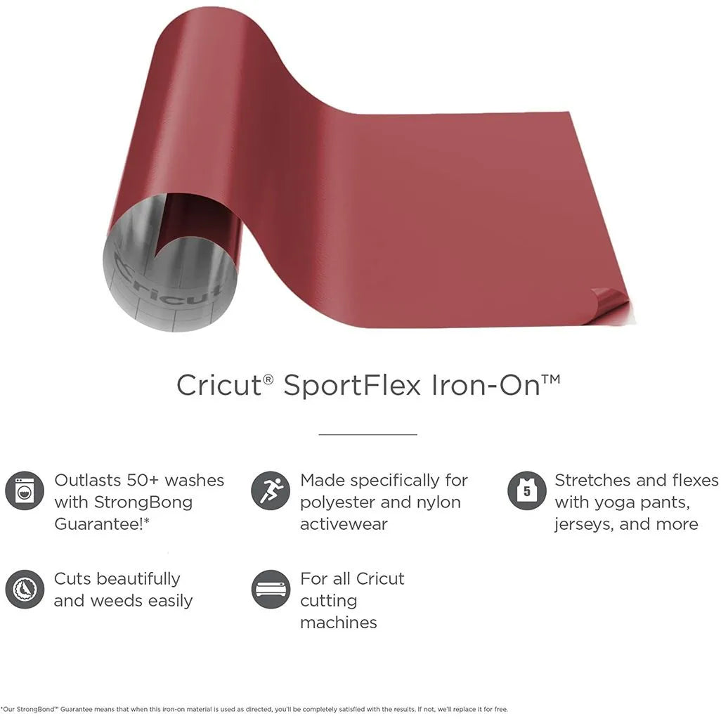 2004427 - Cricut Sportflex Iron-On 30x60cm (Wine)