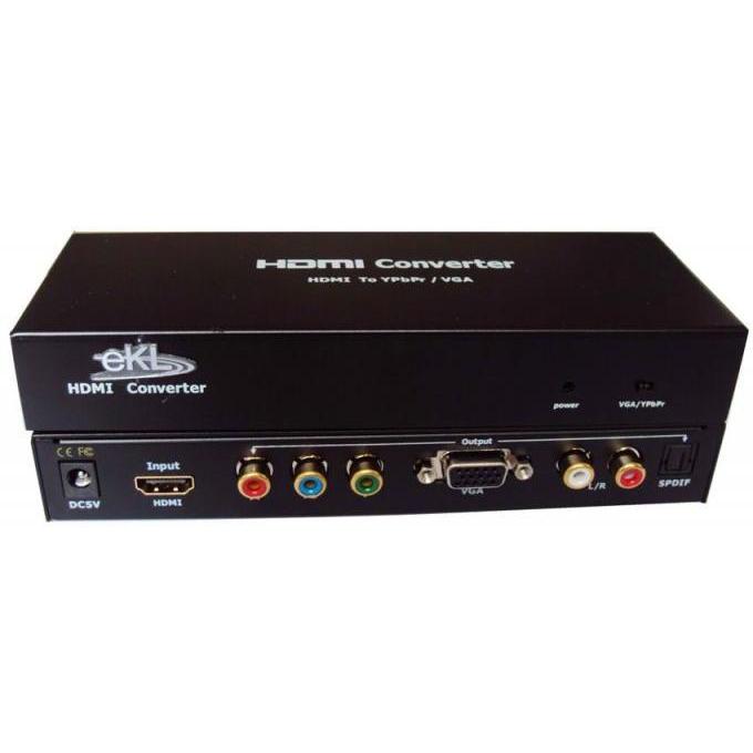 MicroWorld HDMI to VGA YRG Converter – Full HD Adapter with Audio Output for Monitors, ideal for connecting devices.