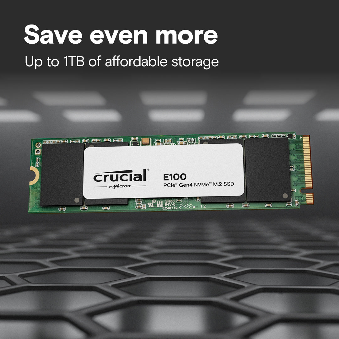 Crucial E100 2TB M.2 PCIe Gen4 NVMe SSD – CT2000E100SSD8, Up to 5,000MB/s, Internal Solid State Drive - Crucial