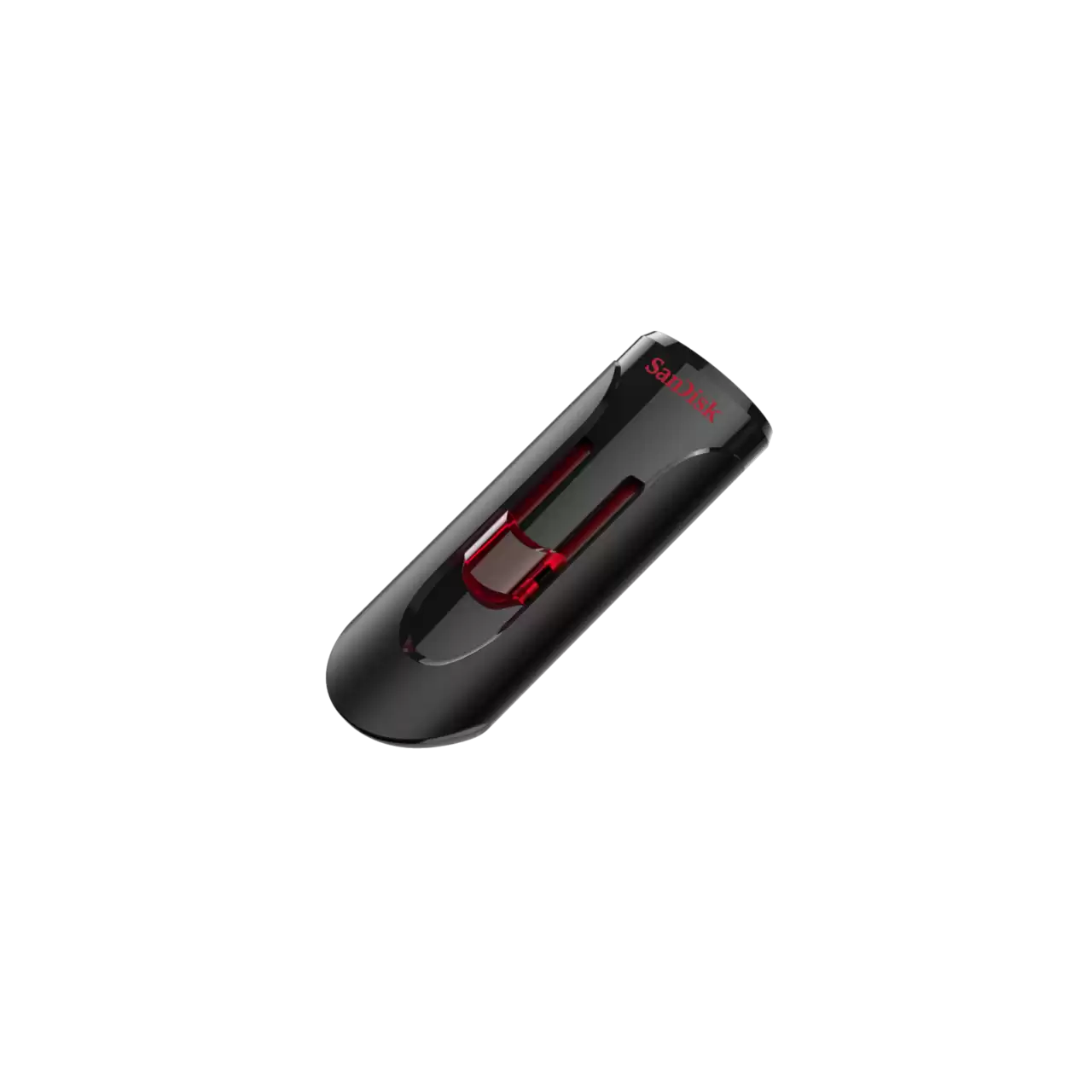 SanDisk Cruzer Glide 128GB USB 3.0 Flash Drive – High-Speed Retractable Drive | SDCZ600-128G-G35, black with red slider