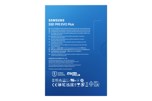 SAMSUNG MZ-V9S4T0BW 990 EVO Plus 4TB NVMe SSD - Read Speed up to 7250 MB/s; Write Speed to up 6300 MB/s; Random Read up to 1 050