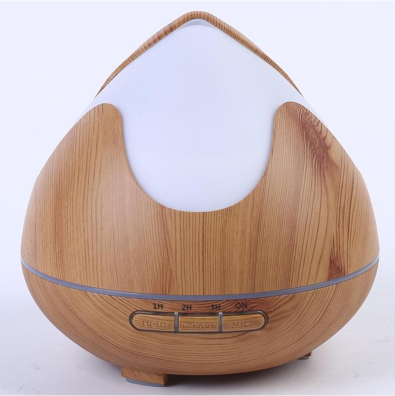 Pyramid Light 300ml Atomiser with LED Mood Lighting in wood finish for calming ambiance and up to 10 hours mist by DC Designs.