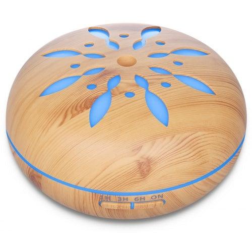 Atomiser: 550Ml Aztec ultrasonic aroma humidifier with LED cool mist and Aztec design for soothing air moisture.