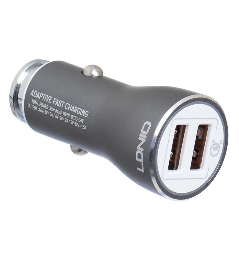 USB CAR CHARGER - 2P DIAMOND GREY