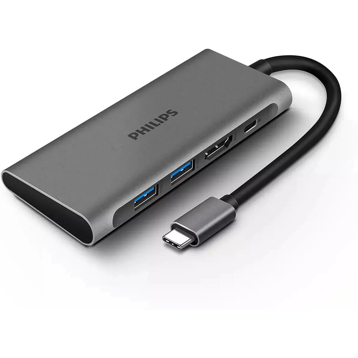 Philips USB-C 4-Port Hub with 2 USB 3.0 Ports, 4K HDMI Output, and Type-C Connectivity for enhanced productivity.