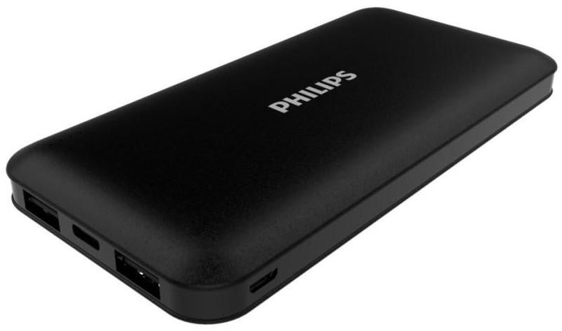 Philips 10000mAh Power Bank with Fast Charging, Compact Design, and Dual USB Ports for convenient on-the-go charging.