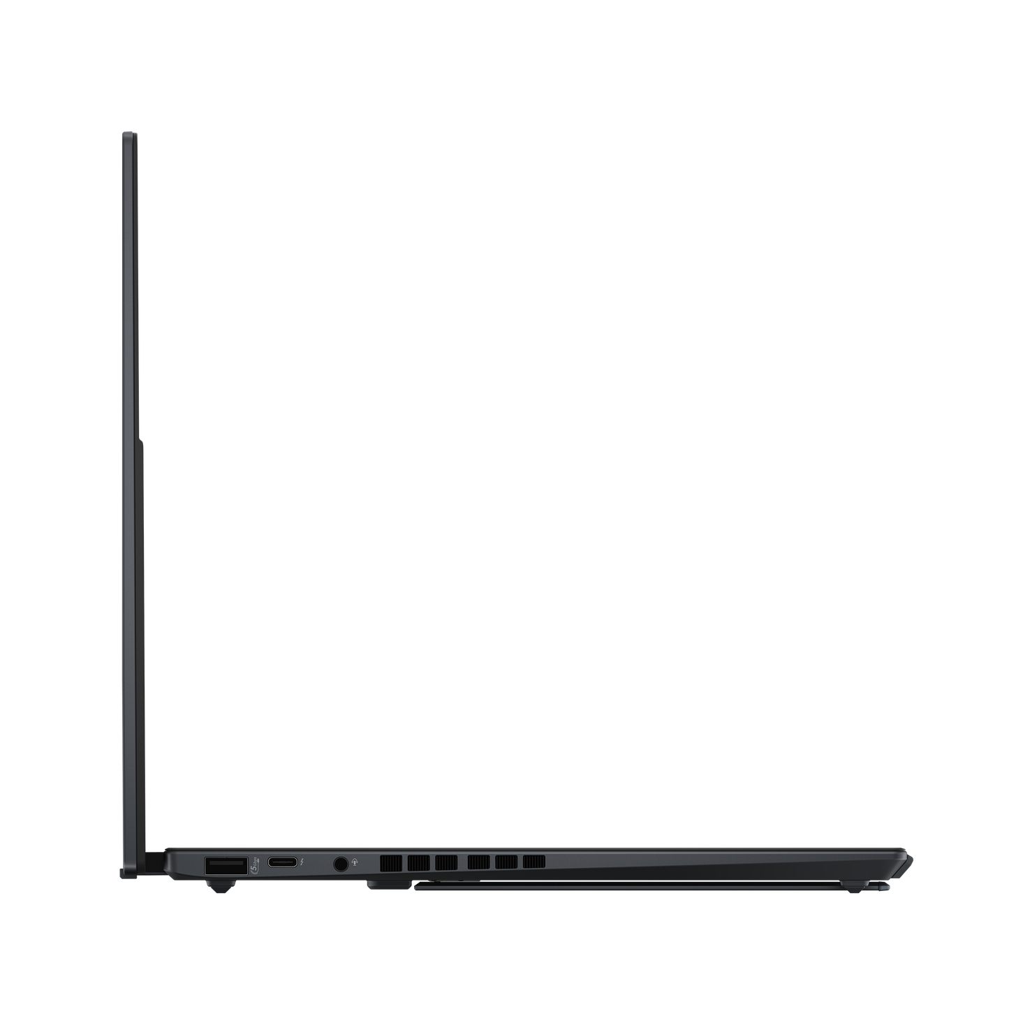Sleek side view of the PRE-Loved ASUS Zenbook DUO UX8406 14" Dual Screen Core Ultra 7, perfect for multitasking.