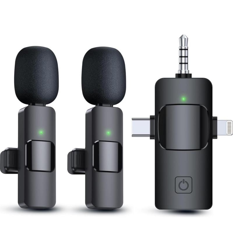 MicroWorld 3-in-1 Wireless Microphone - Karaoke, Speaker for smartphones, featuring dual mics for versatile performance.