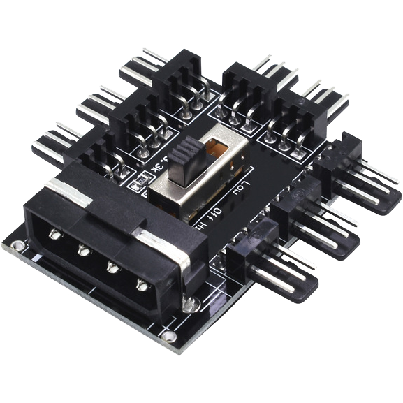 MOLEX TO 8 X FAN + SPEED SELECTOR