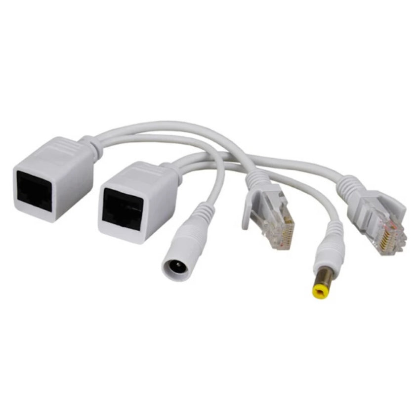 Poe power over ethernet injector kit with DC power connectors and RJ45 connectors