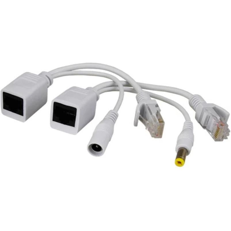 Poe power over ethernet injector kit with DC power connectors and RJ45 connectors