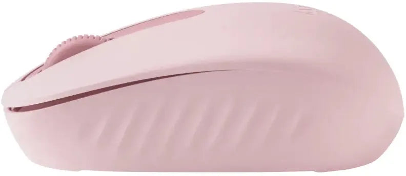 Pink computer mouse on a white background