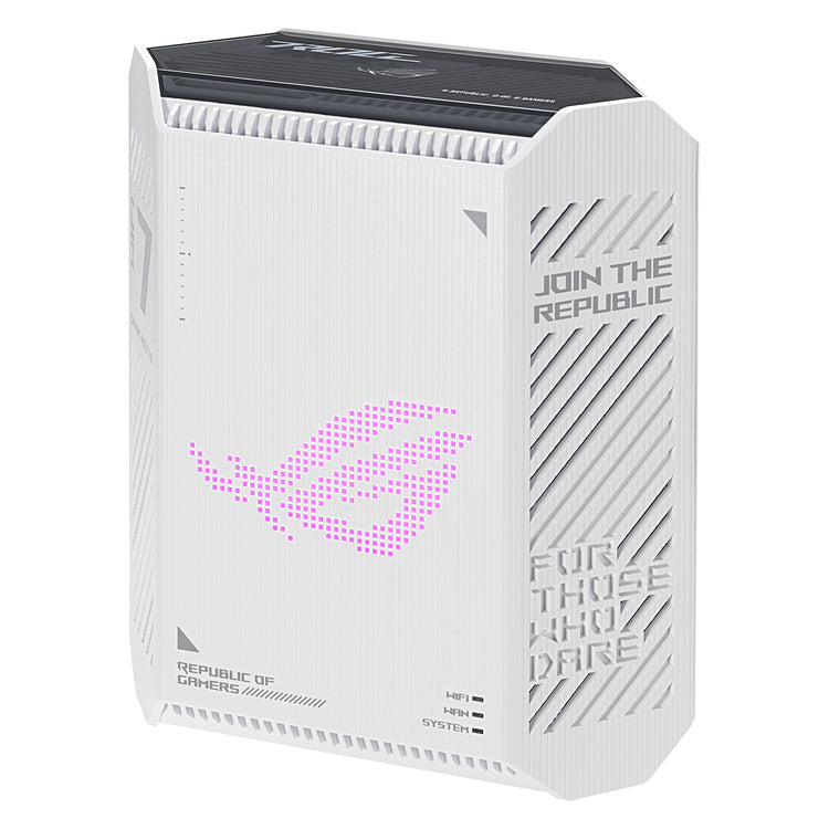 ASUS ROG Strix GS-BE7200 Wi-Fi 7 gaming router — front and right side