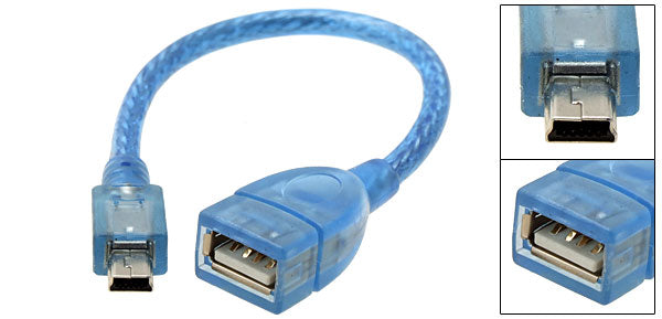 MINI USB MALE TO FEMALE USB 10CM