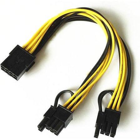 8 PIN FEMALE TO 2 X 6 +2 PIN MALE