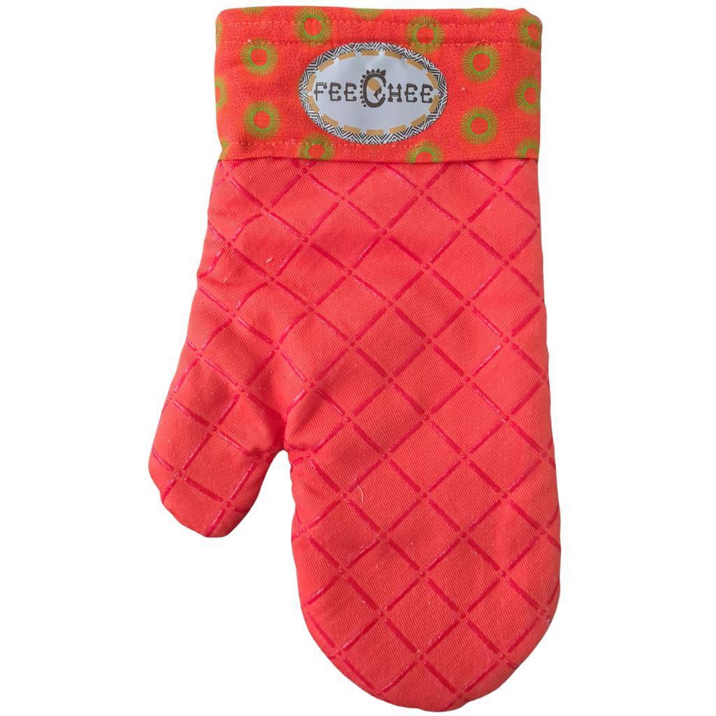 Premium Padded Oven Mitt – Heat-Resistant Quilted Kitchen Glove Red