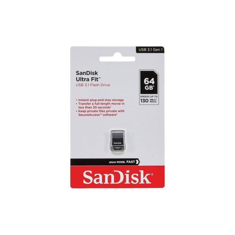 SanDisk Ultra Fit 64GB USB 3.2 Flash Drive – Low Profile, High Speed – SDCZ430-064G by SanDisk