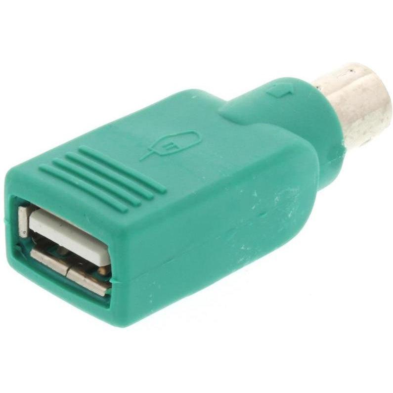 Green Female USB to Male PS2 Adapter converter