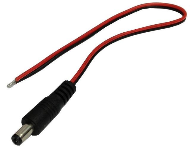 Microworld 25Cm Male DC Power Cable for Surveillance Cameras - High Quality Connector