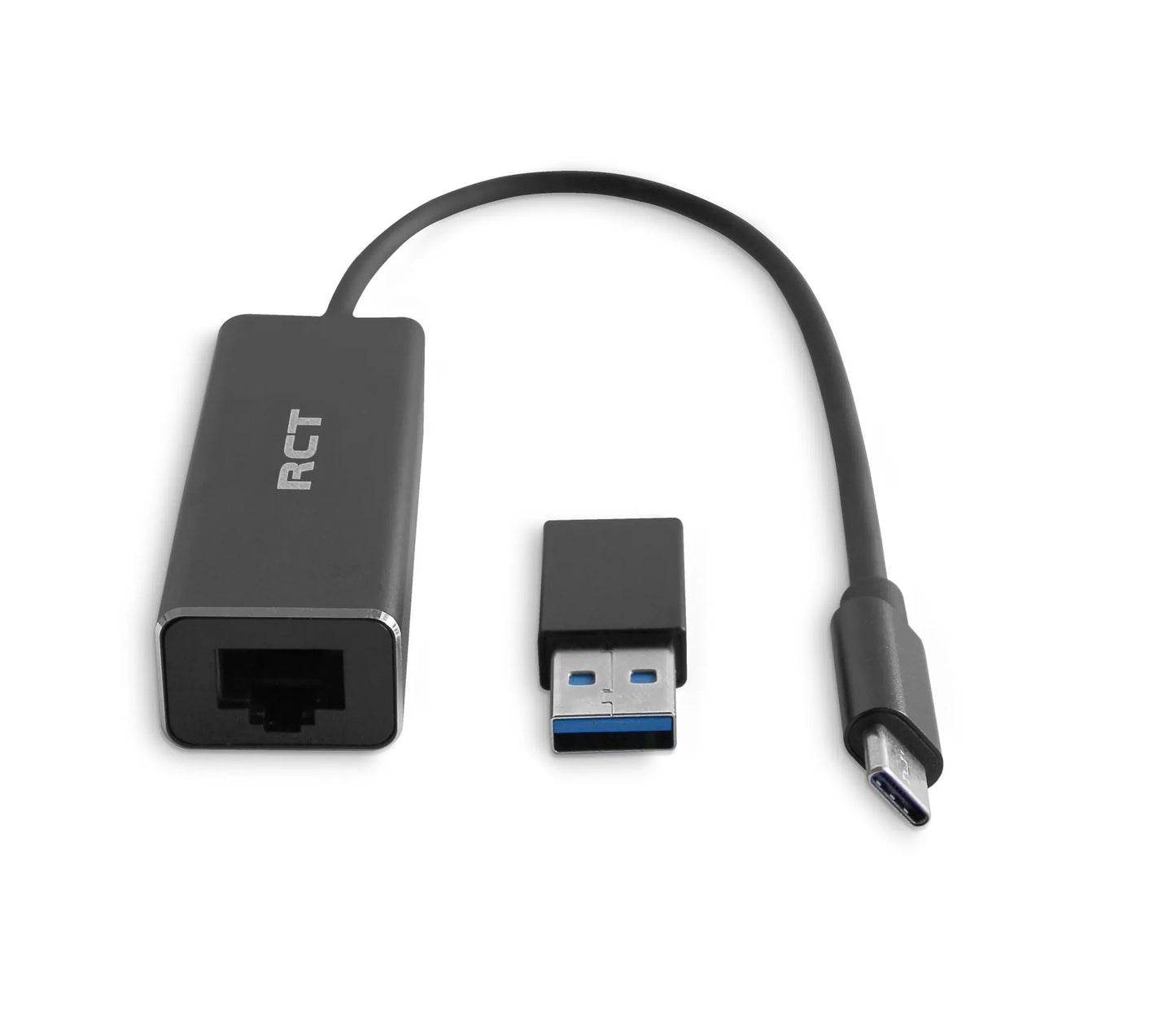 RCT USB 3.0 type Gigabit Ethernet Adaptor with C & A converter.