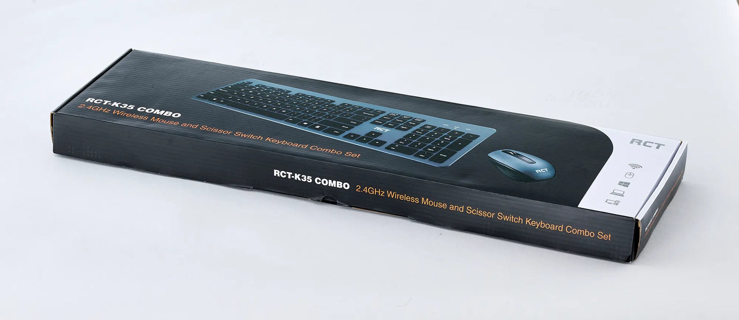 RCT-K35 Slimline Scissor Switch Wireless Keyboard and RCT-X850BK Silent Wireless Mouse