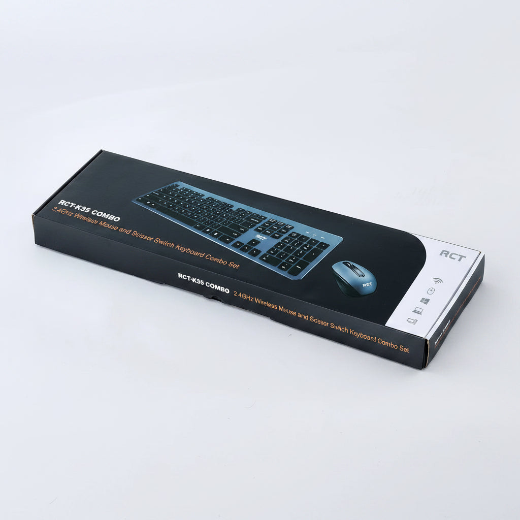 RCT-K35 Slimline Scissor Switch Wireless Keyboard and RCT-X850BK Wireless Mouse