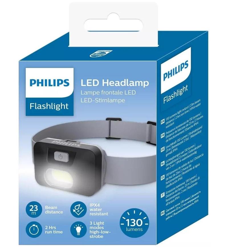 Philips Entry-Level LED Headlamp – Lightweight, Adjustable, offers bright, hands-free lighting for outdoor tasks and activities.