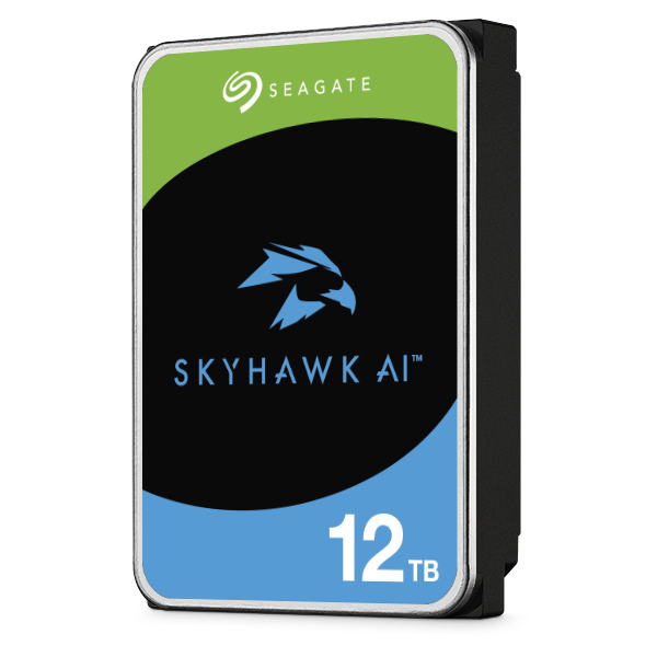 Seagate Skyhawk AI ST12000VE003 12TB 3.5'' HDD Surveillance Drives offer 7200 RPM and 256MB cache for reliable performance.