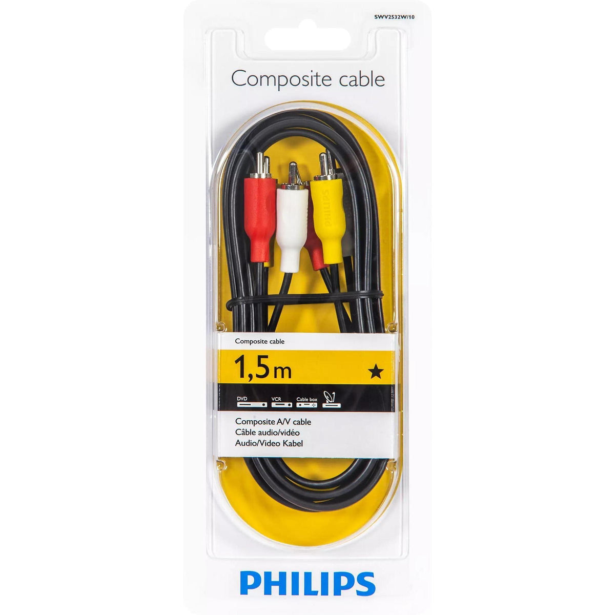 PHILIPS 3 RCA TO 3 RCA 1.5MTR