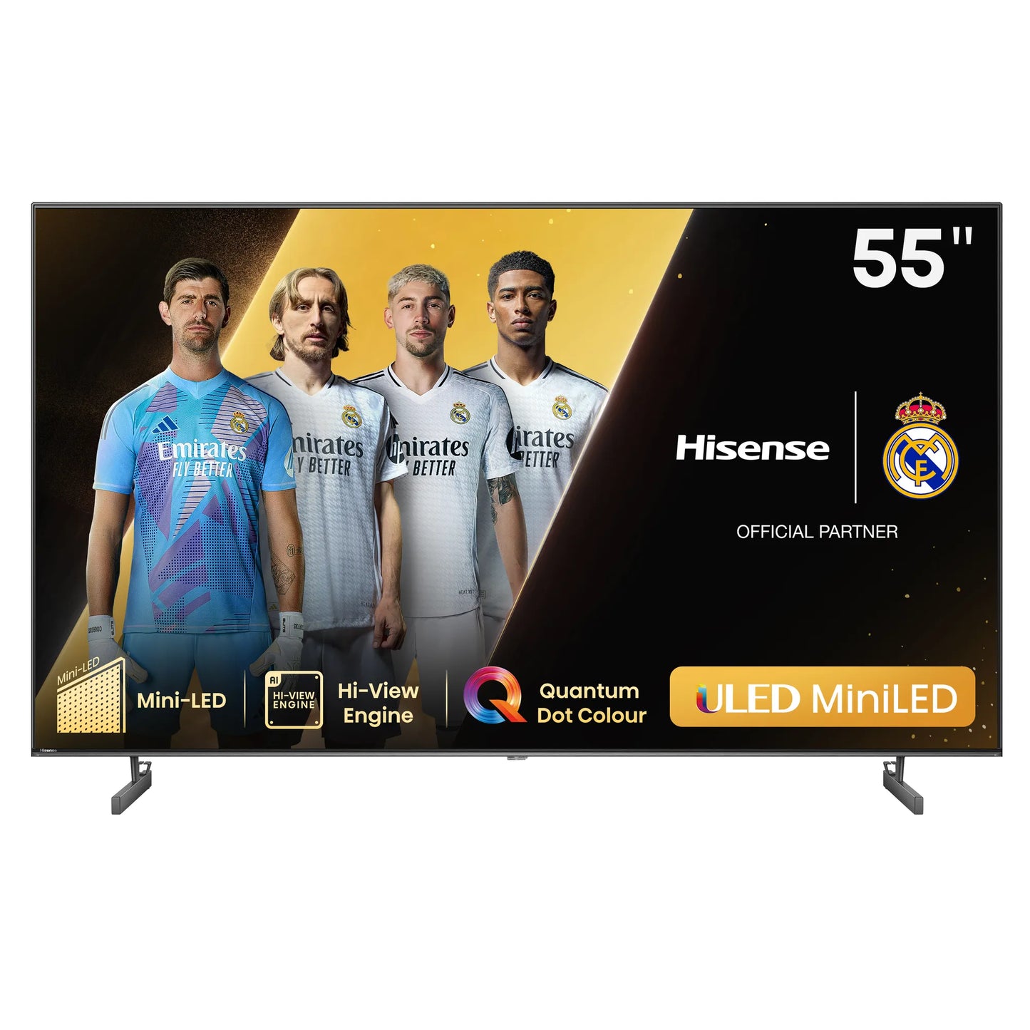 Hisense 55U6N-PRO 55" Mini ULED 4K Smart TV - Quantum Dot, Dolby Vision/Atmos, 120Hz Game Mode enhanced visuals.