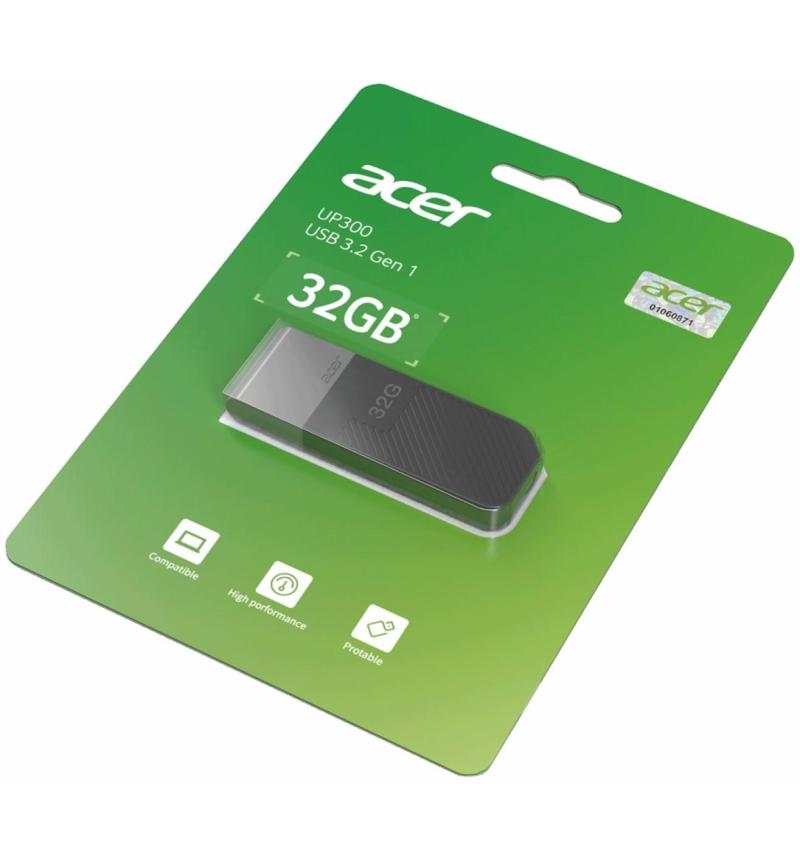 Acer USB 3.2 Gen 1 Flash Drive 32GB – High-Speed Portable Data Storage Device in Sleek Black, perfect for fast data transfer.
